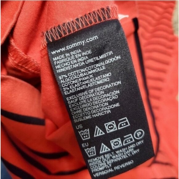 Tommy midi orange black stripes sleeveless dress - Picture 3 of 4